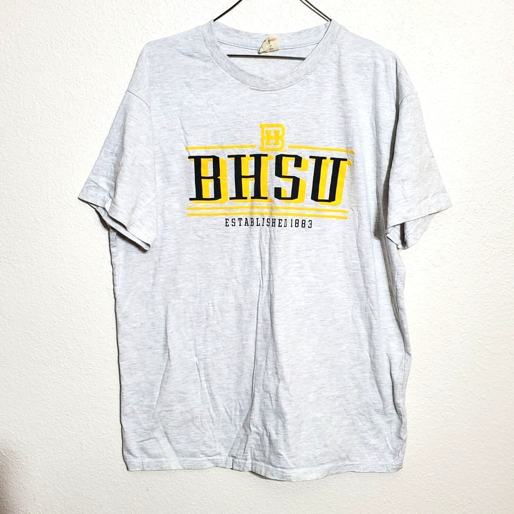Black Hills State University BHSU T-Shirt XL grey Cotton Blend MV Sport - Picture 2 of 4